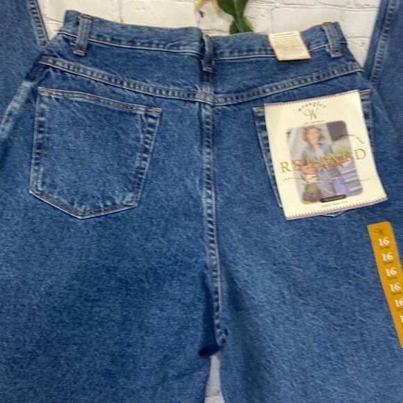 Vintage Wrangler Relaxed Misses Fit High -Rise Structured‎ Jeans 16 Long NWT - Picture 8 of 13